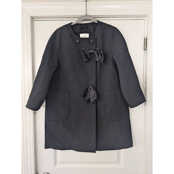 3.1 Phillip Lim Nordstrom Jacket women's size M black wool silk bows heavy duty - Picture 1 of 8